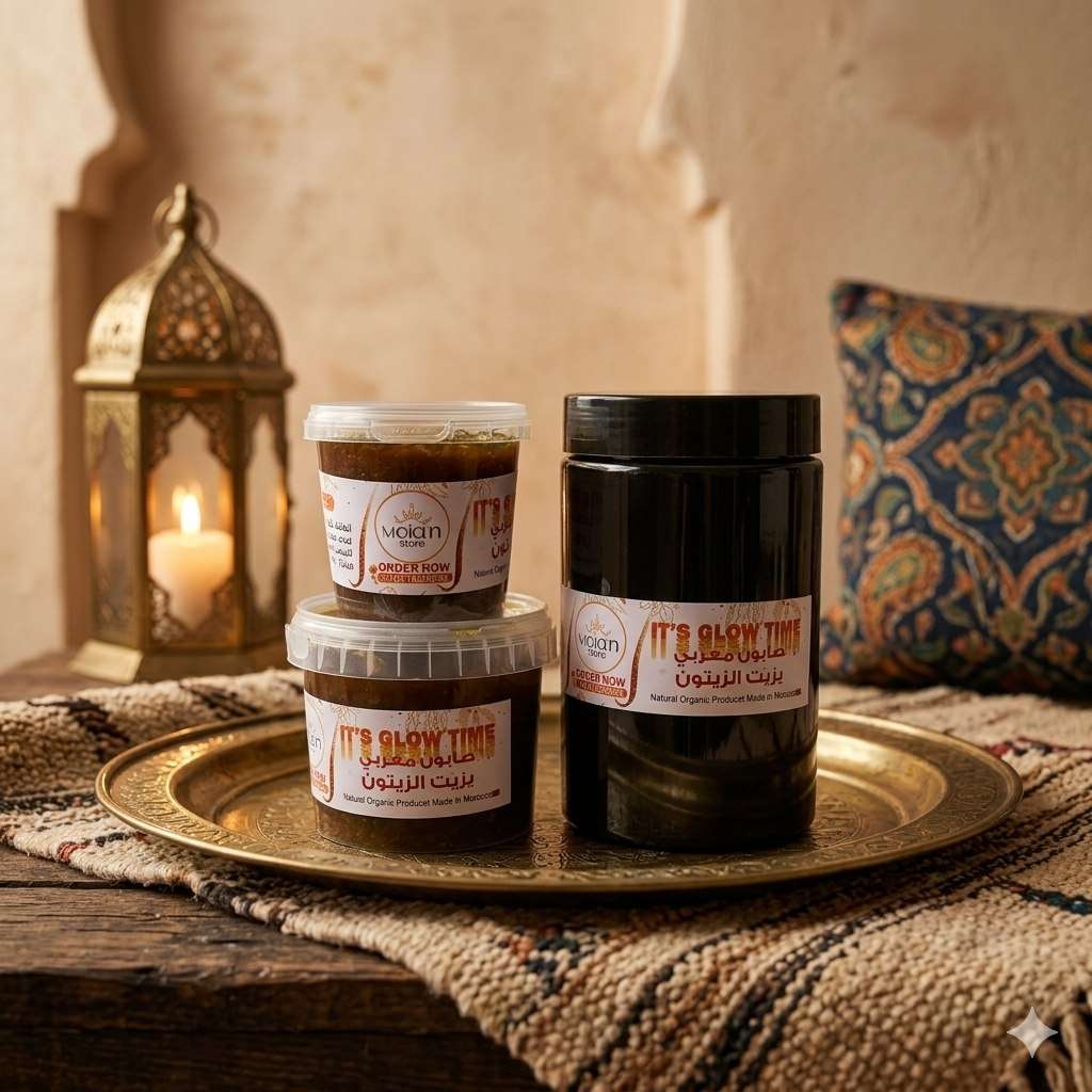 صابون مغربى بزيت الزيتون - Morocco Black Soap 